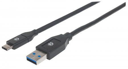 Kabel USB Manhattan USB-A - USB-C 2 m Czarny (354974)