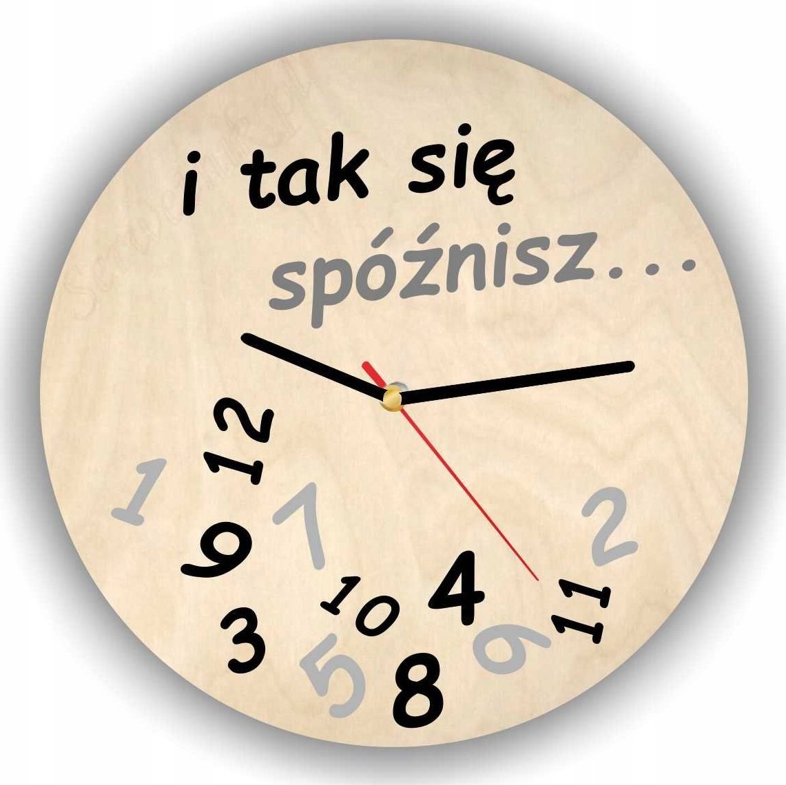 naSciane Zegar ścienny dla spóźnialskich prezent urodziny