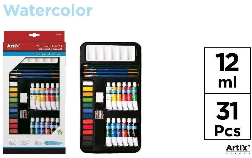 Farba akwarelowa z przyborami 31 elementów