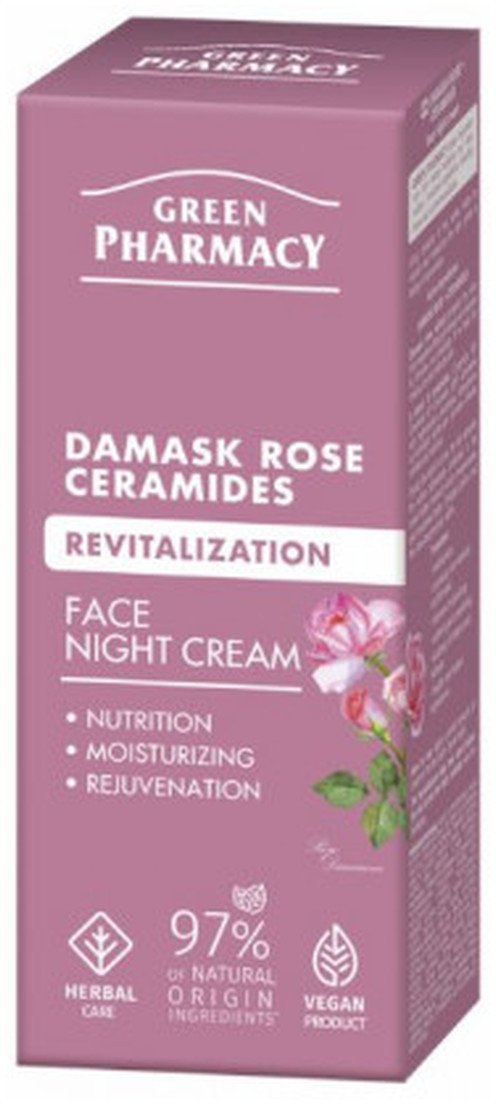 Green Pharmacy Krem do twarzy na Noc Róża Damasceńska i Ceramidy 50ml
