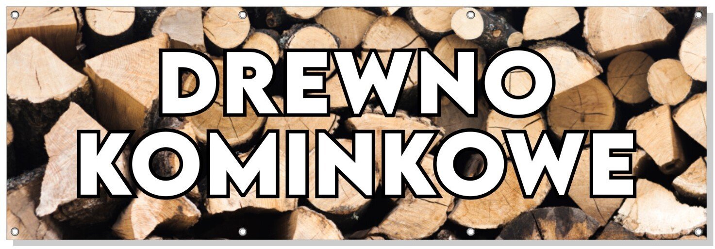 Baner plandeka zewnętrzny mocny drzewo DREWNO KOMINKOWE budynek płot ogrodzenie stoisko 150 cm (B-REK_03_150)