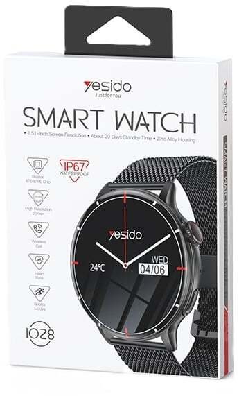 Smartwatch Yesido IO28 Smartwatch BT5.2 300mAh IP67 BLACK / CZARNY