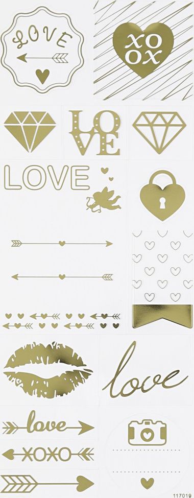 Creative Company Naklejki metaliczne Złote Miłość