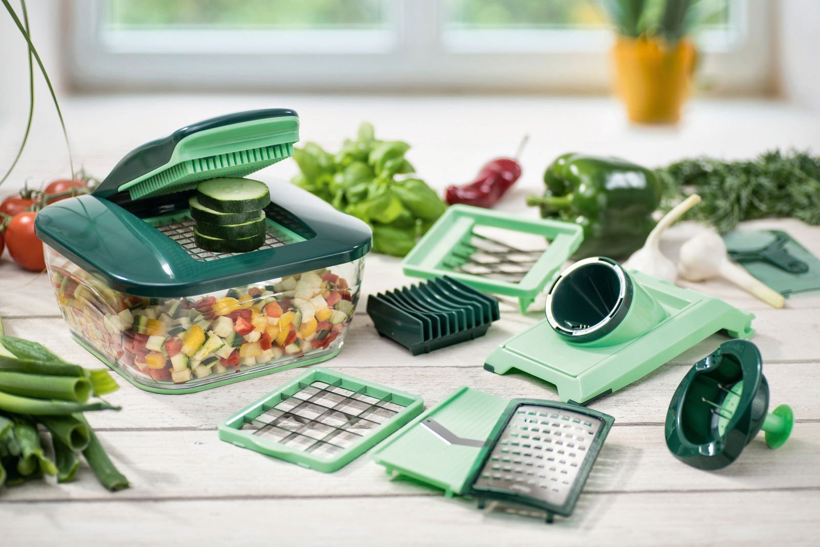 Rozdrabniacz Genius Nicer Dicer Chef Set 15-częściowy zielony