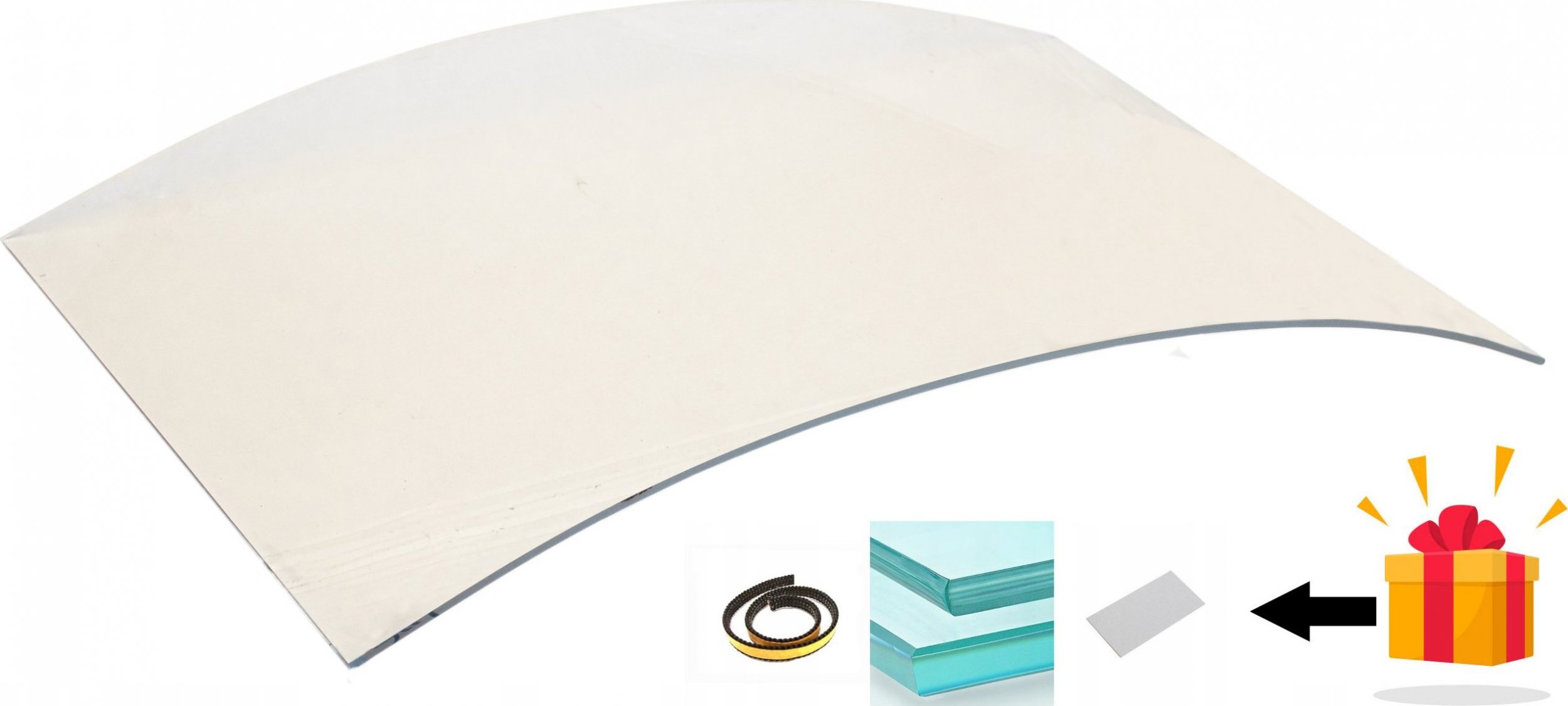 TopStoc Szyba gięta do pieca kominka kozy żaroodporna