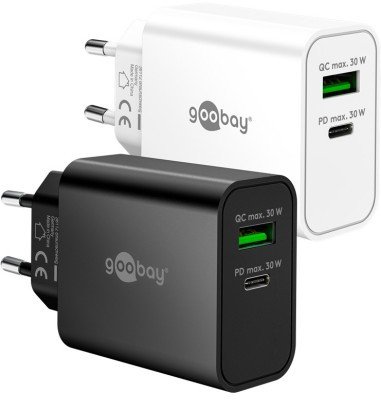 Podwójna szybka ładowarka USB-C PD GaN (30 W) biały - Wersja kolorystyczna biały