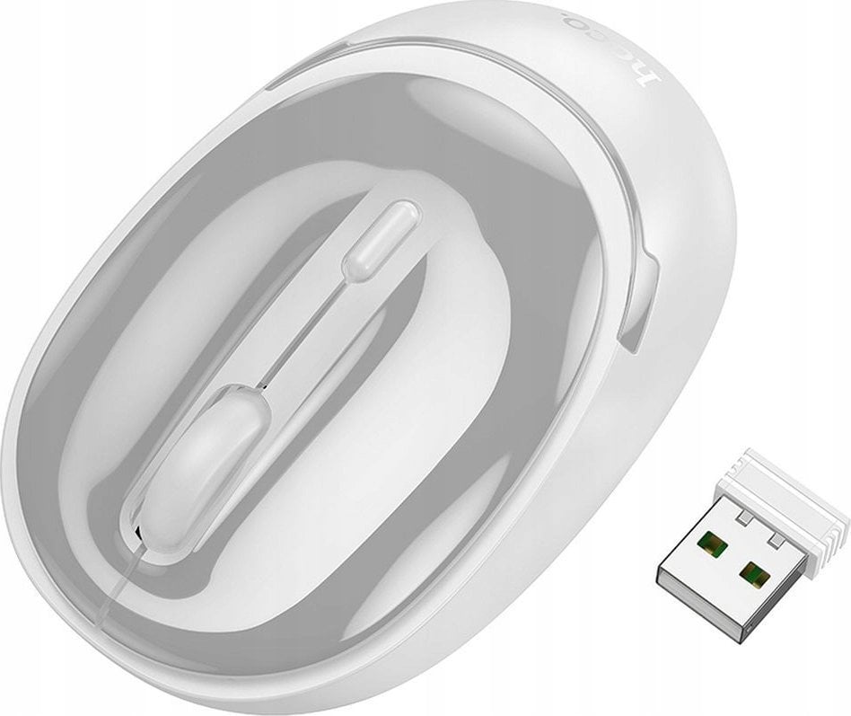 Mysz Hoco HOCO mysz komputerowa bezprzewodowa 2,4G 1600 dpi GM34 szaro biała