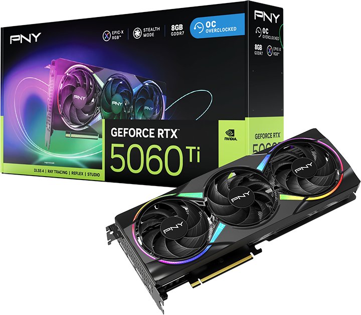 Karta graficzna PNY GeForce RTX 5060 Ti Epic-X RGB Overclocked Triple Fan 8GB GDDR7 DLSS4 (VCG5060T8TFXXPB1-O)