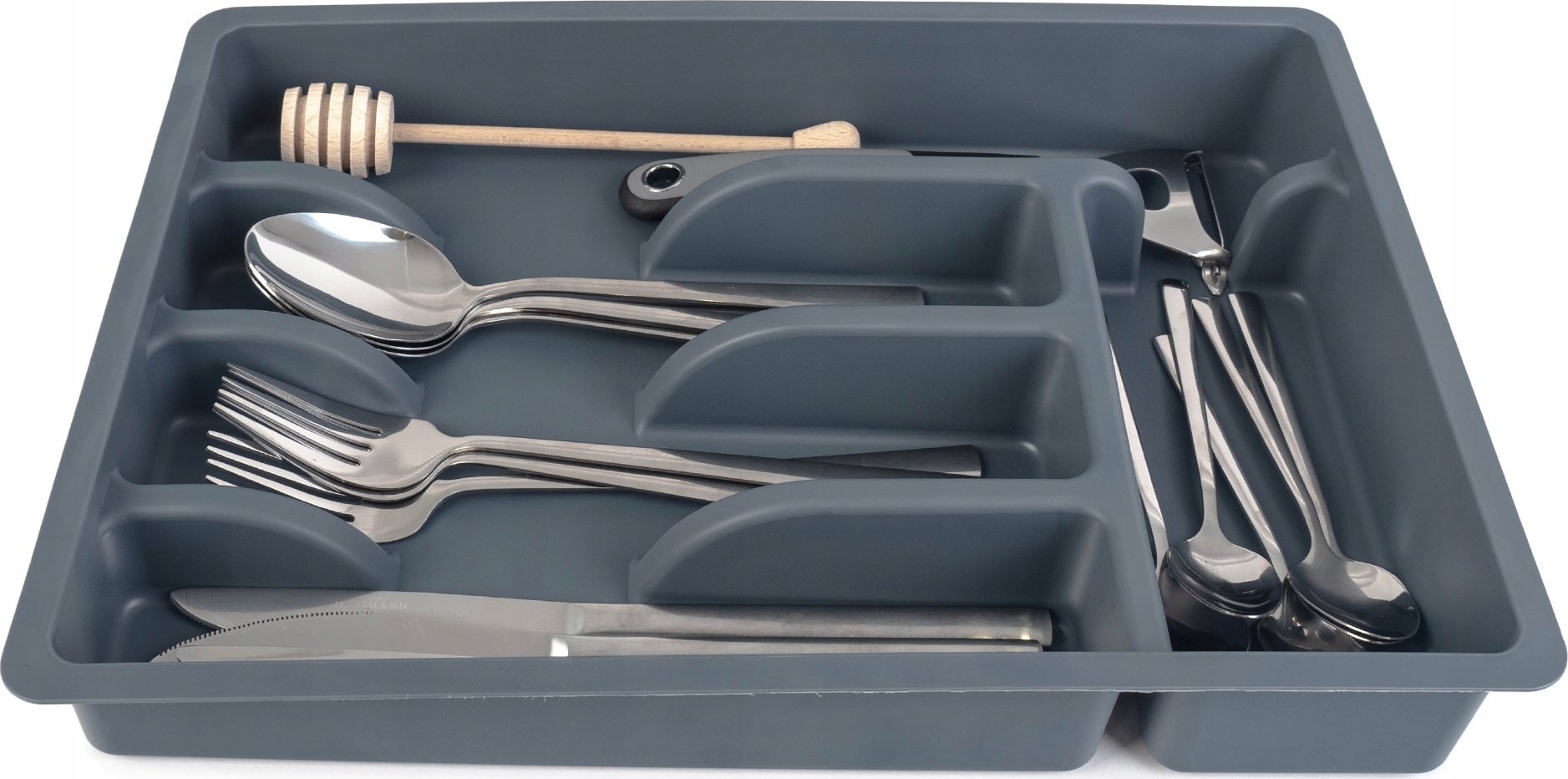 Kadax KADAX Wkład Do Szuflady Plastikowy Organizer sztućce Kuchenny Ciemny Szary