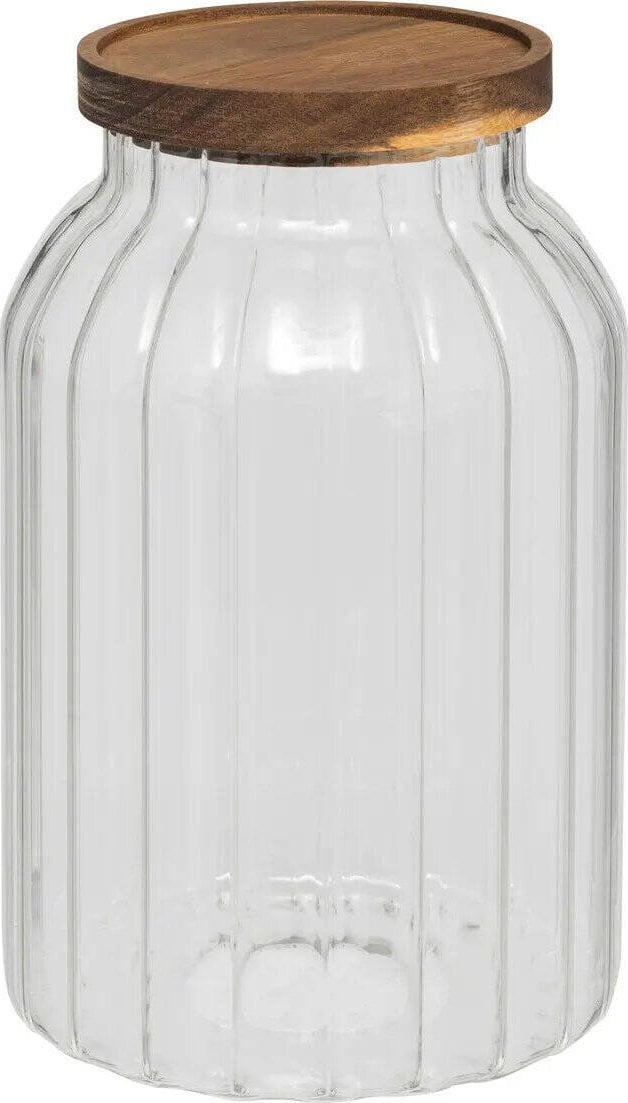 5five Szklany słoik z drewnianą pokrywką HARMONY, 3 l