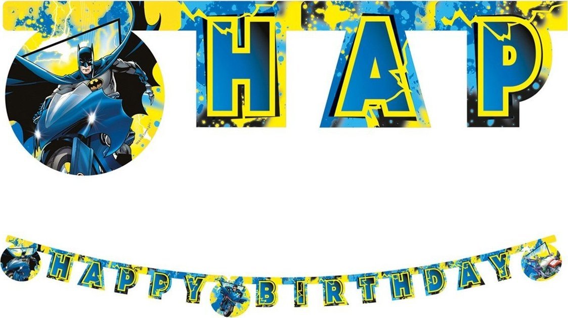 GoDan Baner urodzinowy na ściane Batman ozdobny kolorowy