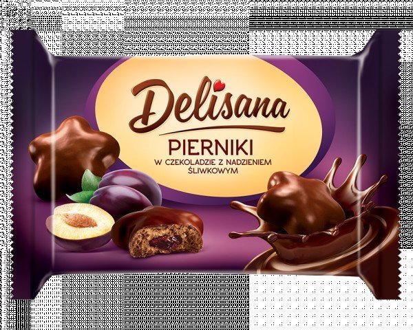 Delisana Pierniki z nadzieniem śliwkowym w czekoladzie 200g