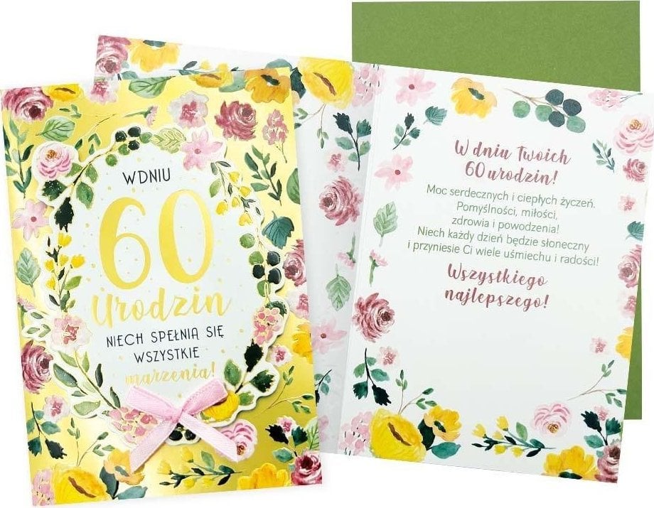 Karnet B6 Urodziny 60 (kwiaty)