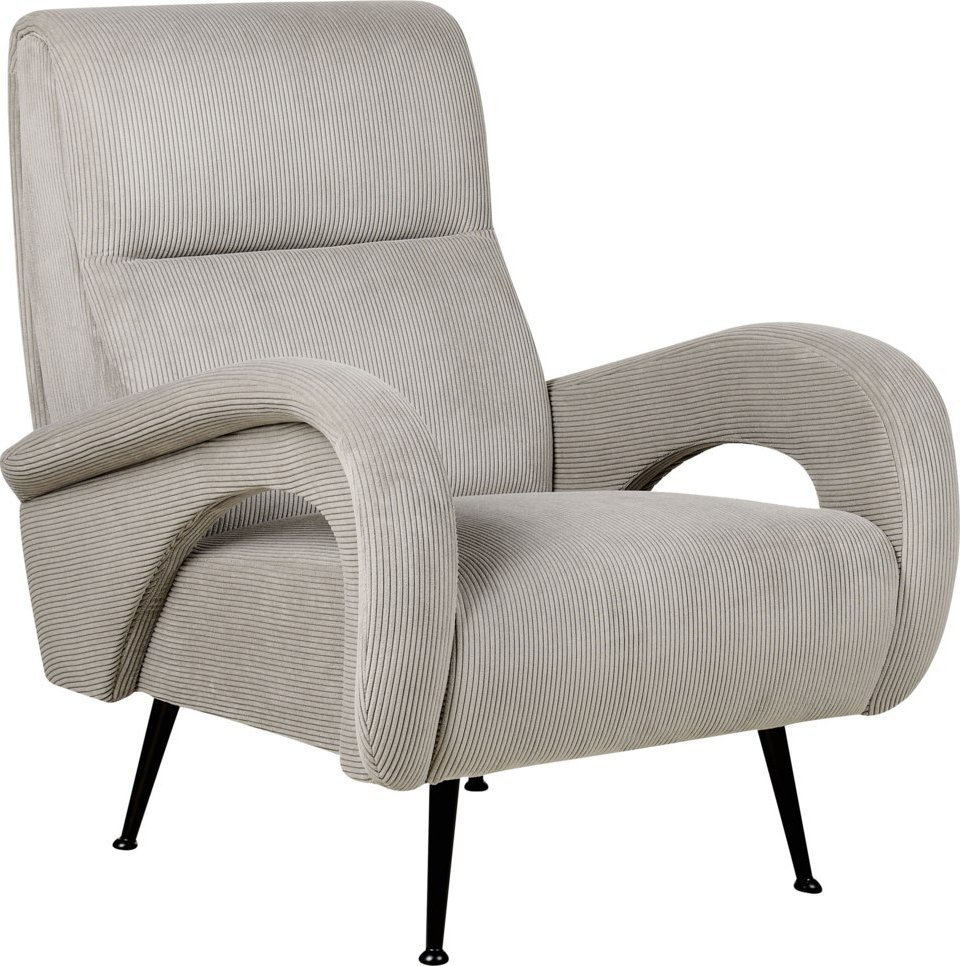 Beliani Fotel sztruksowy szary SVALOV