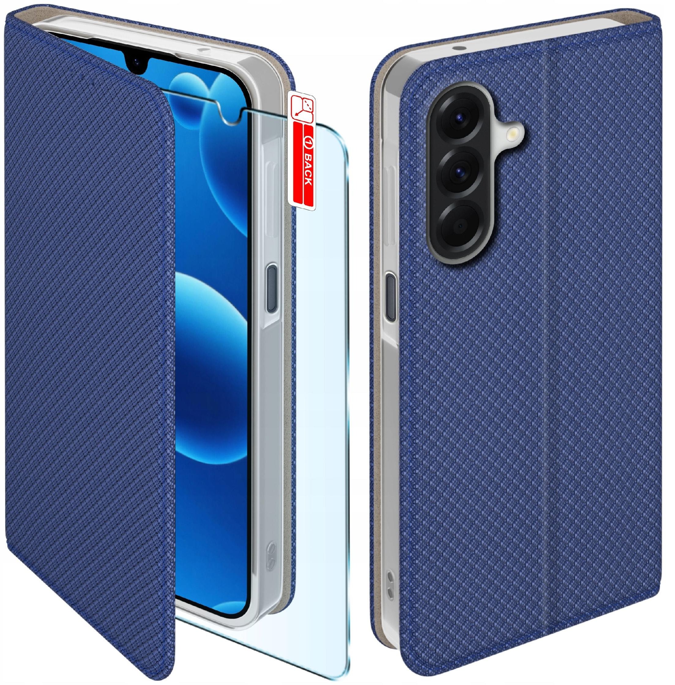 Etui MAGNET do Samsung A17 5G Zamykane Granatowe Futerał + Szkło 9H