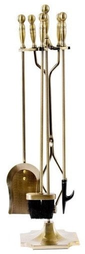 FIREPLACE TOOLS SET 5 1A ANTIQUE BRASS
