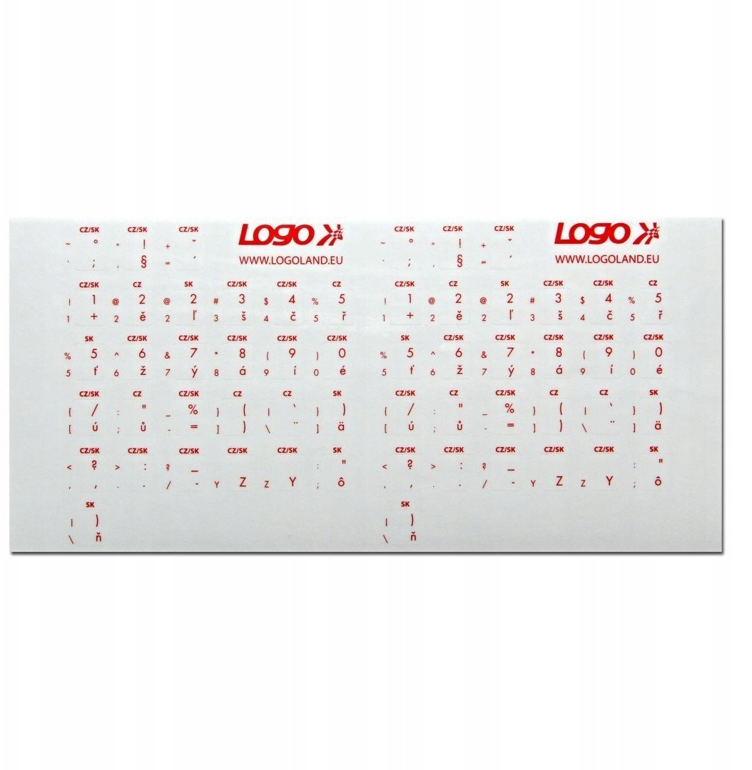 Naklejki na klawiature Logo na klawiatur�, czerwony, czesko-s�owackie, cena za 1 sztuk�