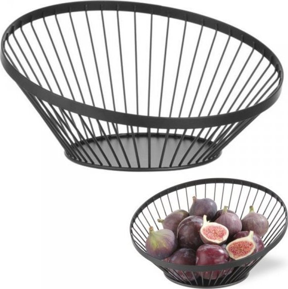Hendi Koszyk miska druciana do owoców czarna z matową powłoką śr. 280 mm - Hendi 427088