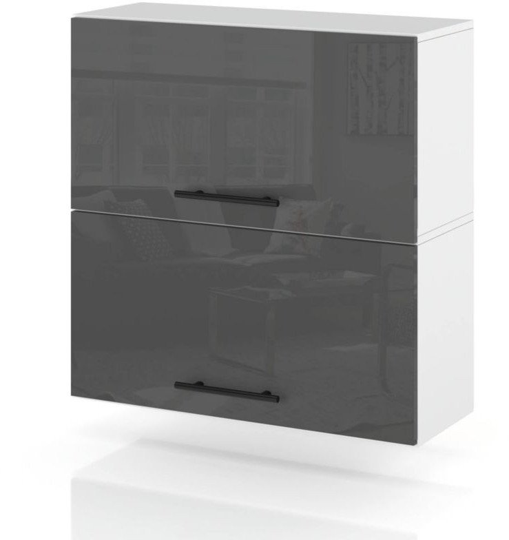 Szafka Kuchenna Wisząca Klapowa Modułowa 80cm Spremium Szary Połysk