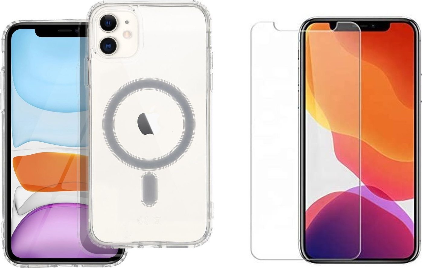 Braders Etui Clear MagSafe Cover + Szkło Hartowane do iPhone 11