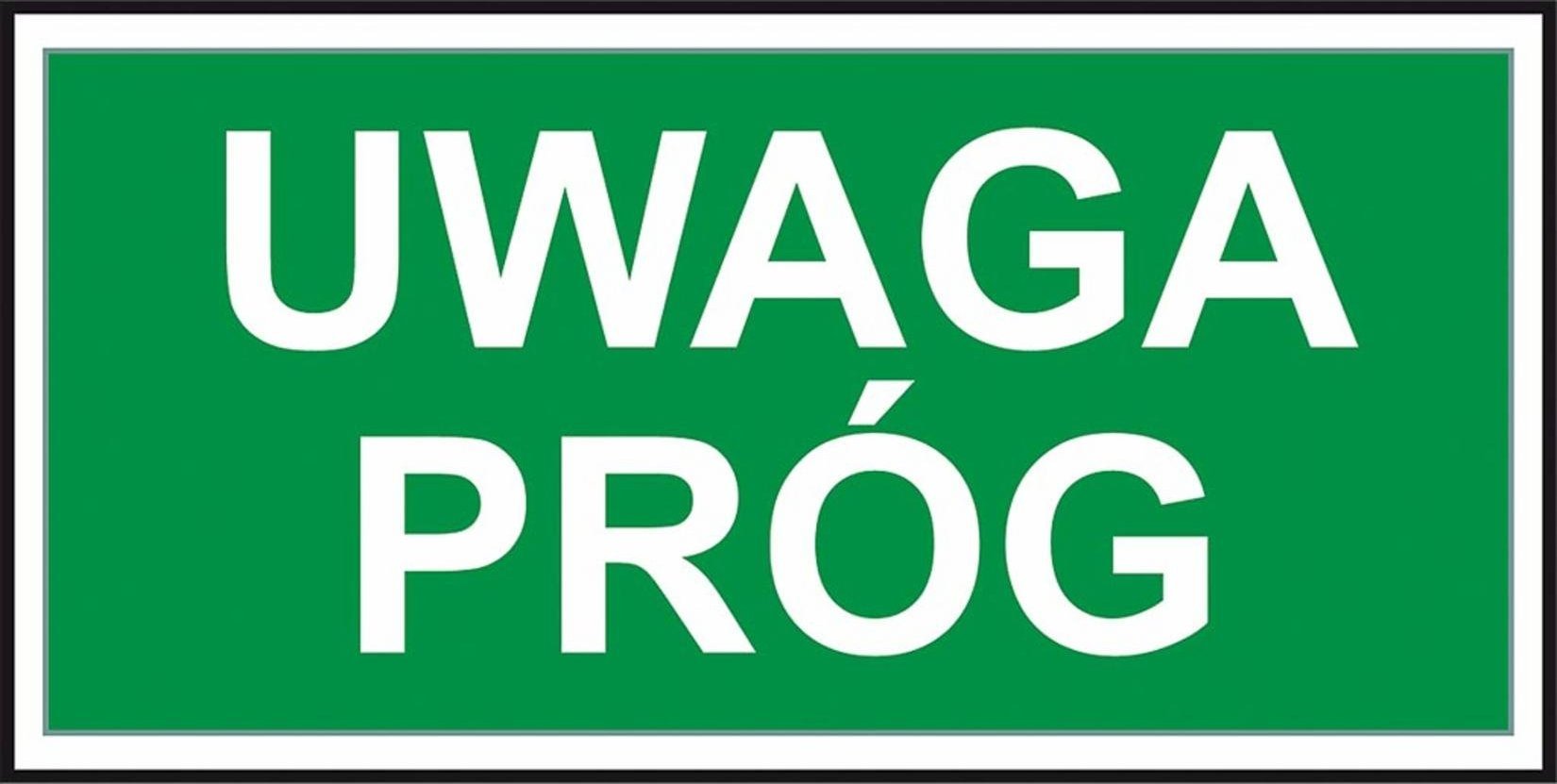 R.E.I.S. Z-63E - Znak ewakuacyjny Uwaga próg