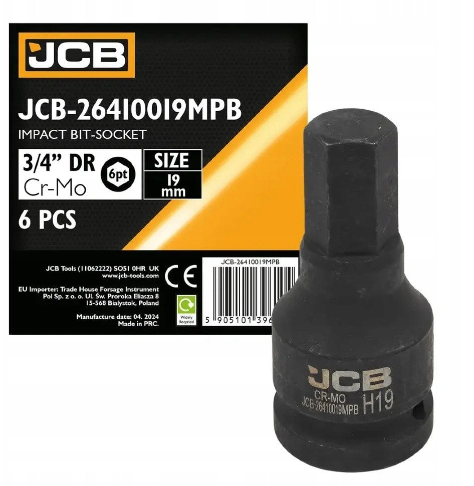 JCB Nasadka-bit udarowa 3/4" 19mm (6-kątna)