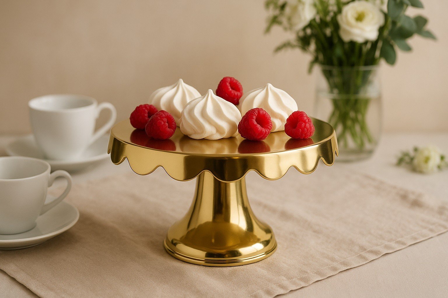 Patera ozdobna metalowa złota 24x24x13,5 cm mała