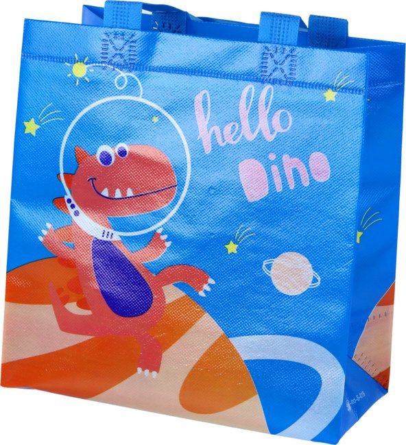 LeanToys Torba Prezentowa Dinozaur Niebieska 23cm x 21,5cm x 11cm