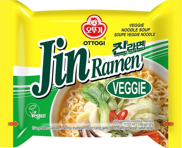 OTTOGI Zupa makaronowa Jin Ramen Veggie, lekko pikantna 110g - Ottogi