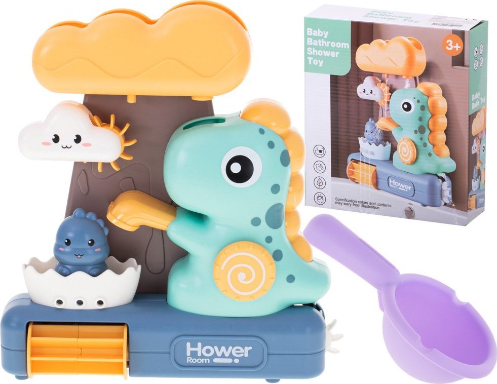 Zabawka do kąpieli prysznic z kołowrotkiem dinozaur