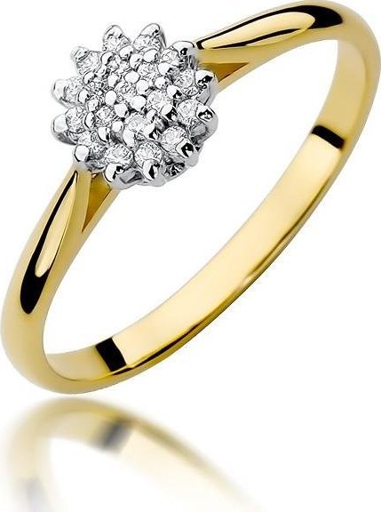 Best Diamonds złoty pierścionek z brylantem 0.10ct 17