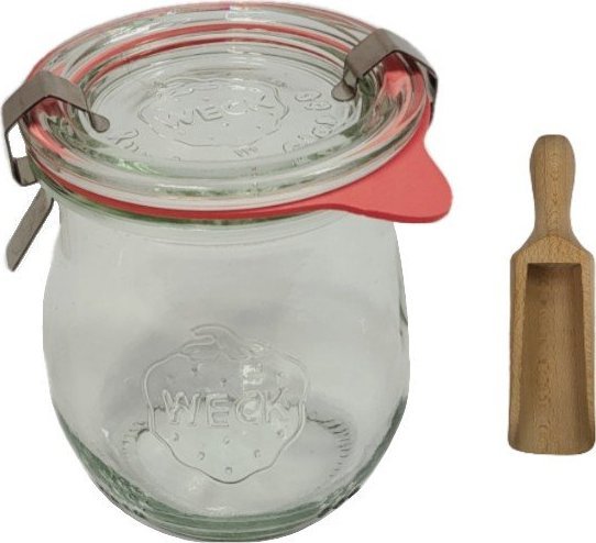 Wamar-Sosenka Zestaw Słoików WECK Pojemność 220 ml średnica 60mm 6 sztuk + Szklane wieka, zapinki, gumki, miarka