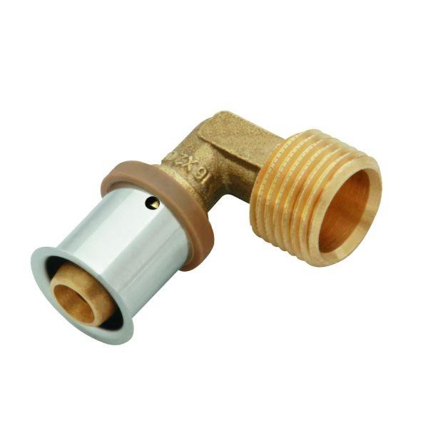 KAN-therm Kolano Press 90° z pierścieniem zaprasowywanym GZ 20x2/G1/2" K-081025