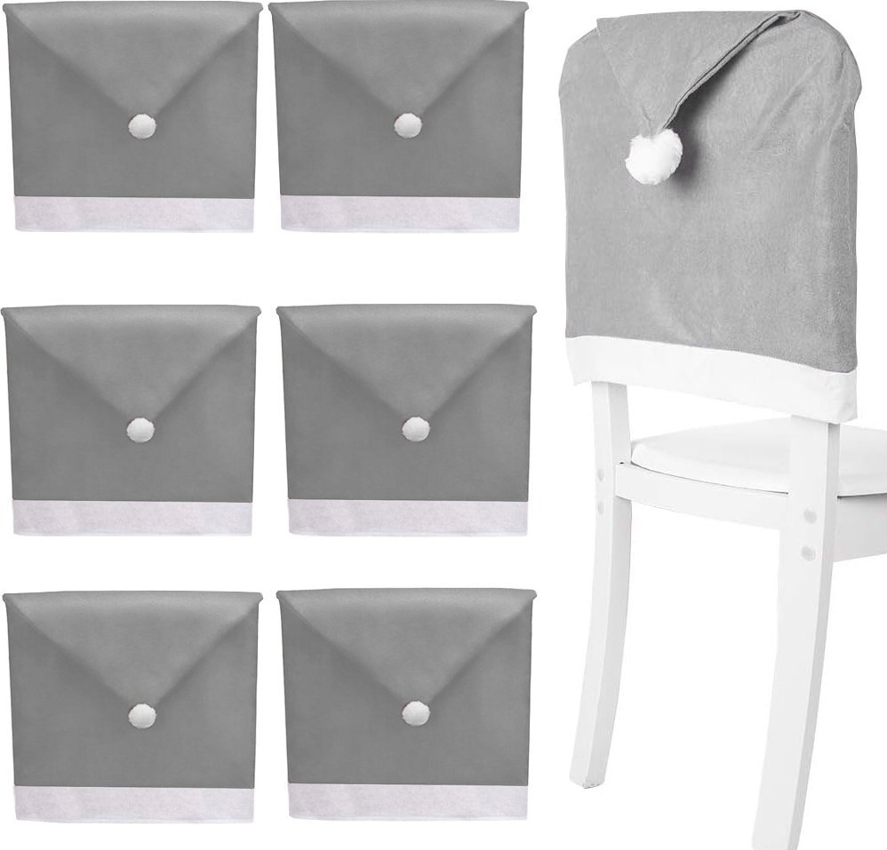 xxxxxxxxxxxxxxxx Verk Group (Verk) Pokrowce na krzesło czapka mikołaja świąteczny x6 Pokrowce na krzesło czapka mikołaja świąteczny x6