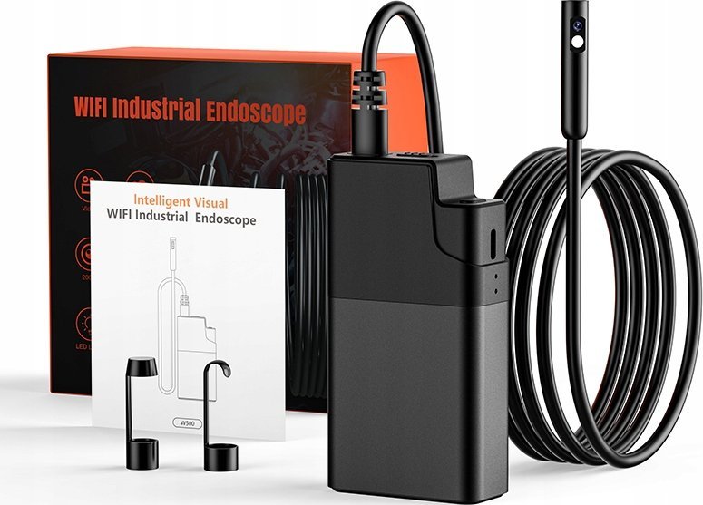 KAMERA INSPEKCYJNA ENDOSKOP SZTYWNY 5M PRZEWÓD 8 LED DUAL 5.5mm Android iOS