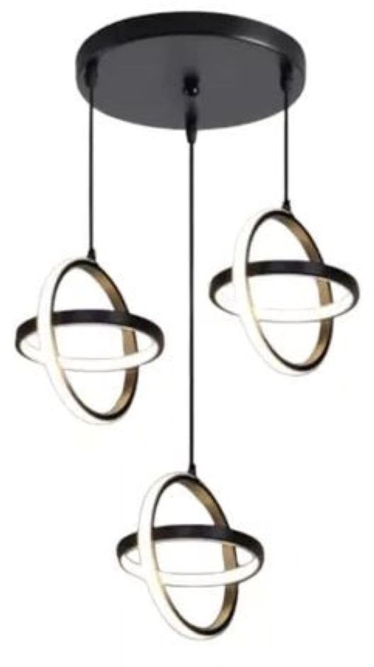 Lampa geometryczna LED klosz wisząca sufitowa AT52-3SL-Black