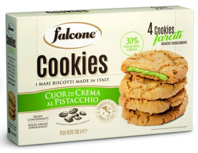 Ciastka Cookies Cuori di Crema al Pistacchio 200g - Falcone
