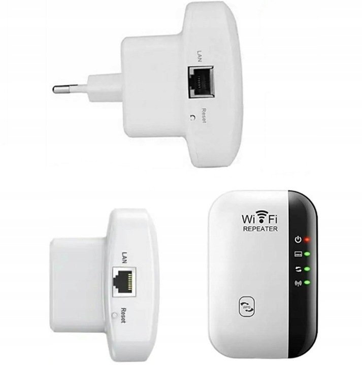 Wzmacniacz Sygnału Sieci Wifi Mocny Zasięg 300 Mb/S + Kabel Sieciowy