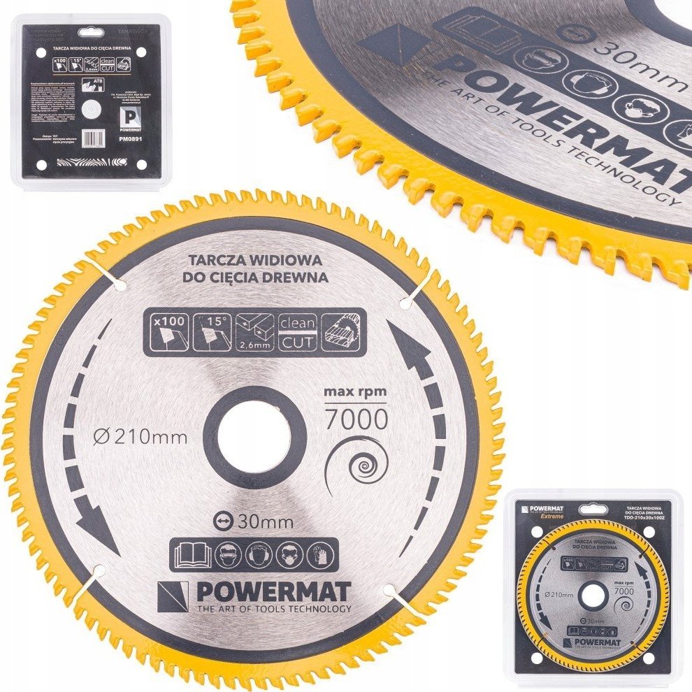 Powermat TARCZA WIDIOWA DO DREWNA PIŁY PIŁĄ 210 X 30MM 100Z