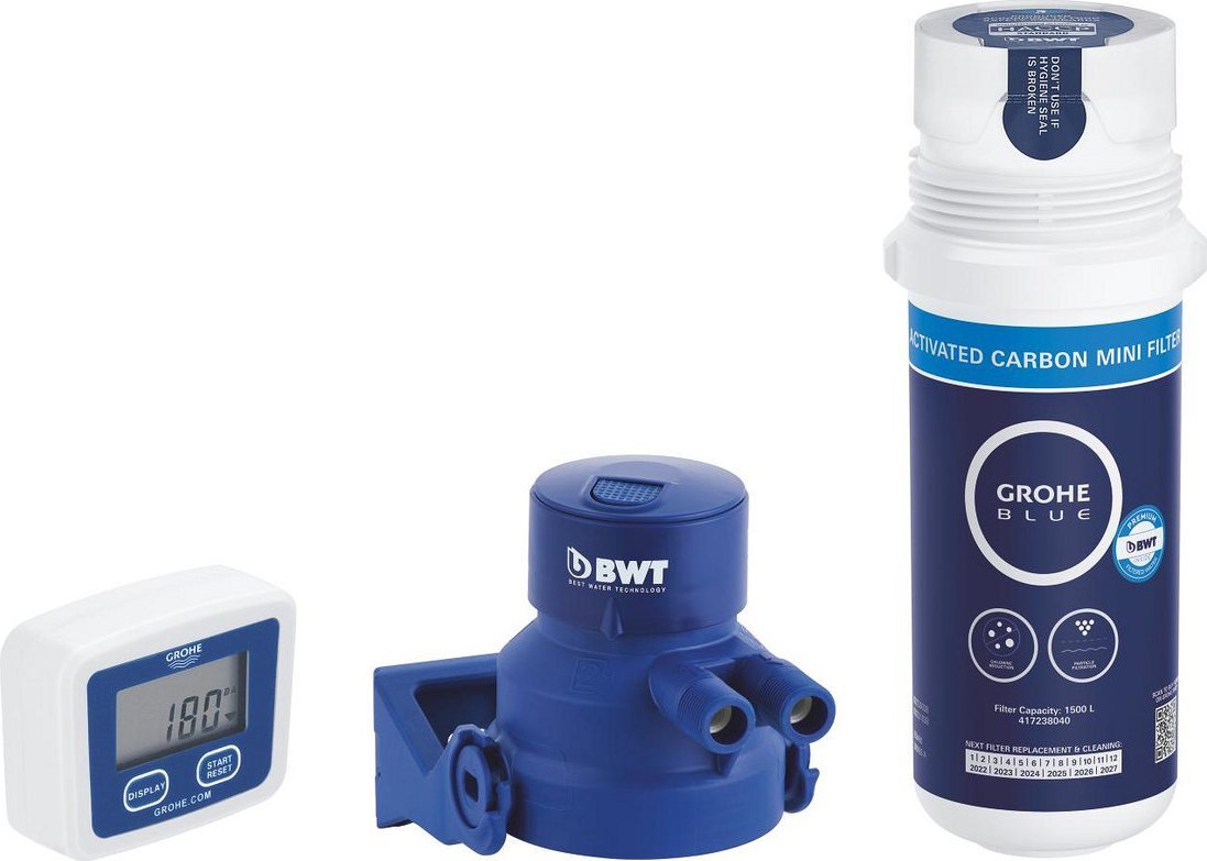 Grohe Zestaw z mini filtrem z węglem aktywnym, wydajność 1500 l Blue