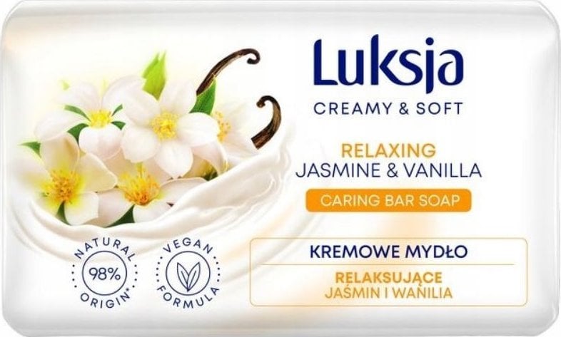 Sarantis Luksja Creamy & Soft Relaksujące Kremowe Mydło w kostce Jaśmin & Wanilia 90g