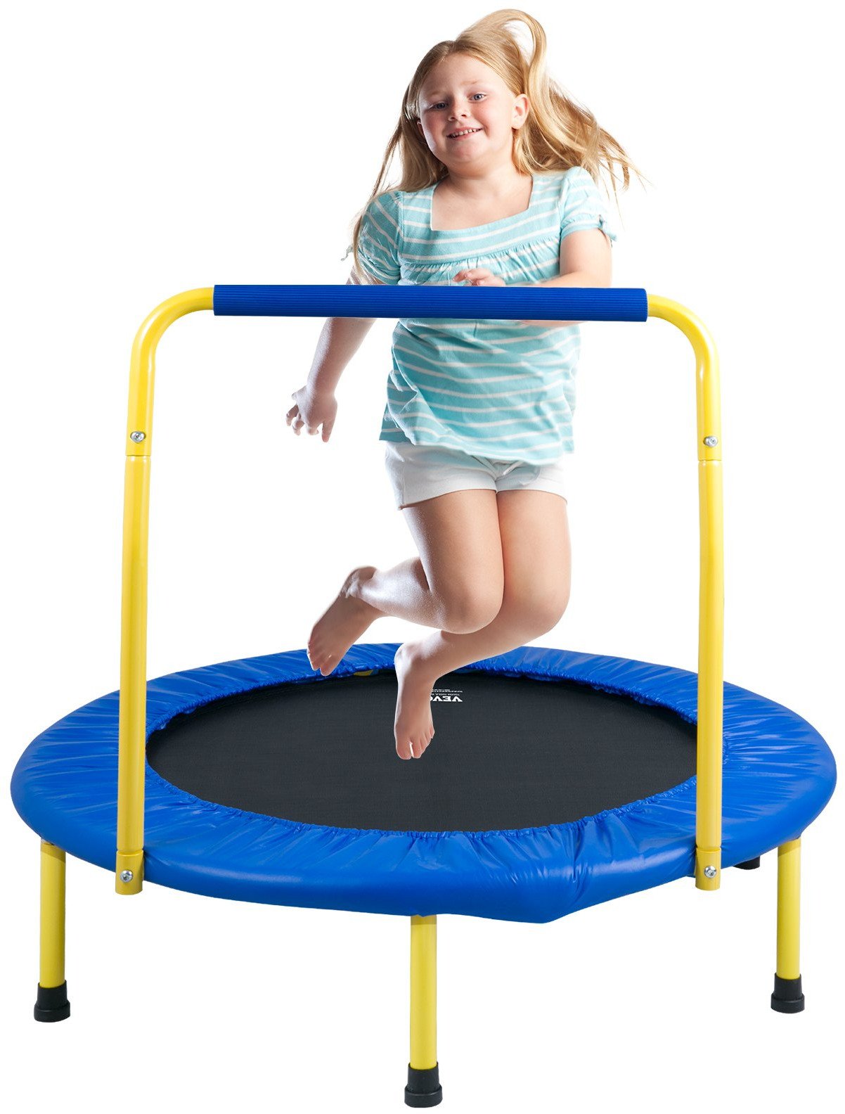 Trampolina domowa do ćwiczeń z poręczą dla dorosłych i dzieci 92 cm