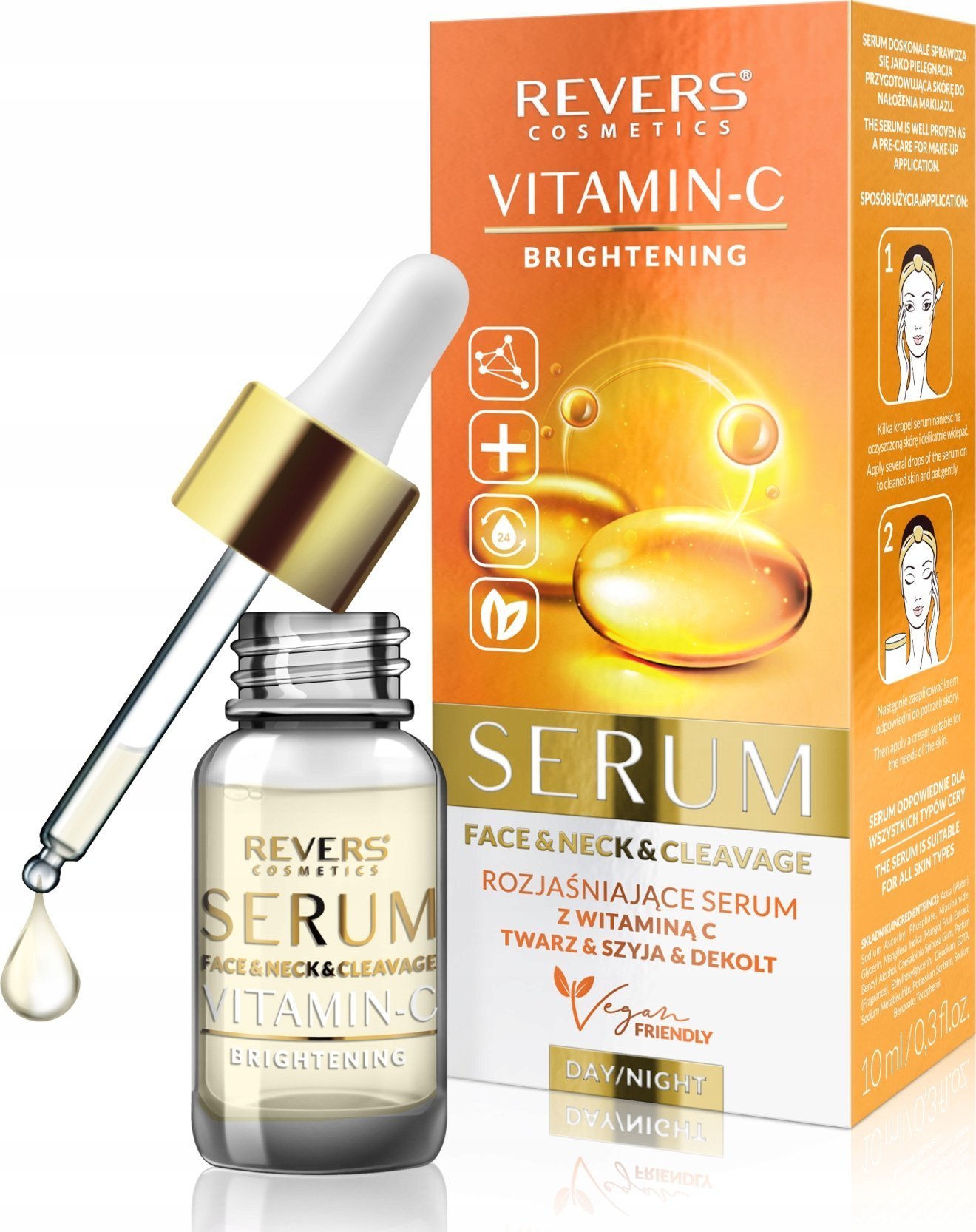Revers REVERS Rozjaśniajce Serum z witaminą C do twarzy,szyi i dekoltu 10ml