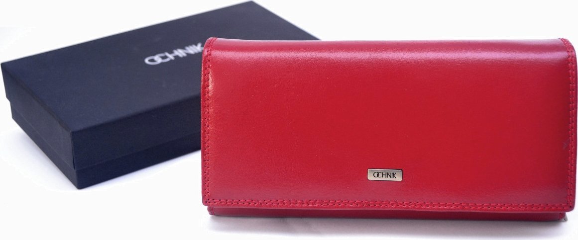 OCHNIK OCHNIK SL-187-41 skórzany portfel damski czerwona skóra SL 187