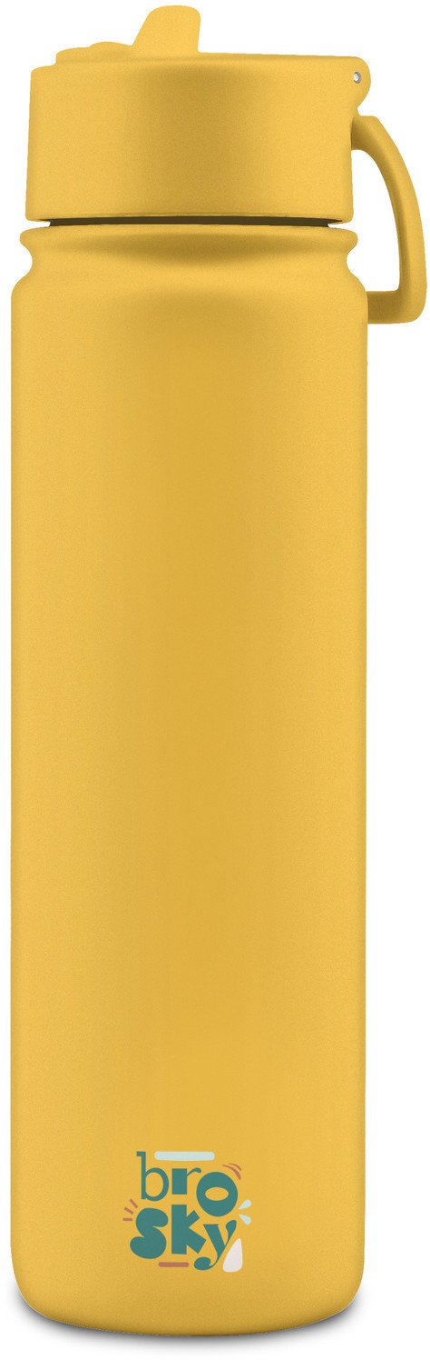 Brosky Basic Stalowa butelka na wodę w kolorze żółtym 680ml