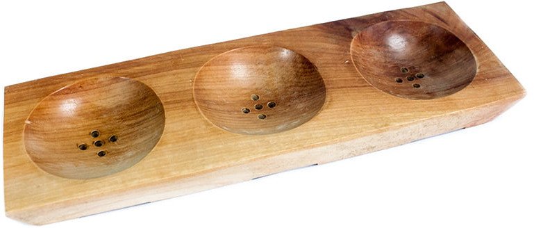 Drewniana mydelniczka - Trzy mydła