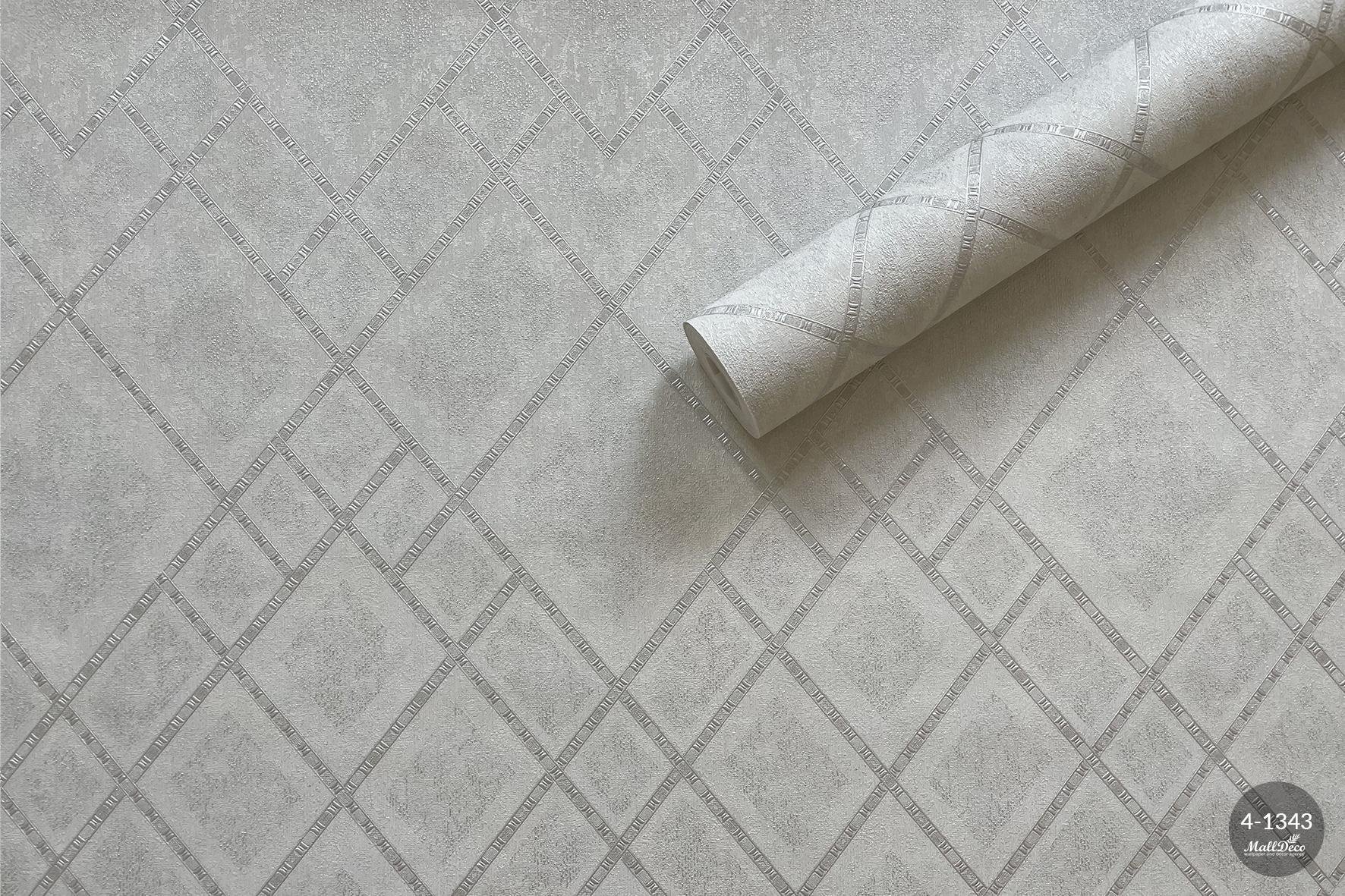 MallDeco TAPETA WINYLOWA FLAVIO SREBRNA