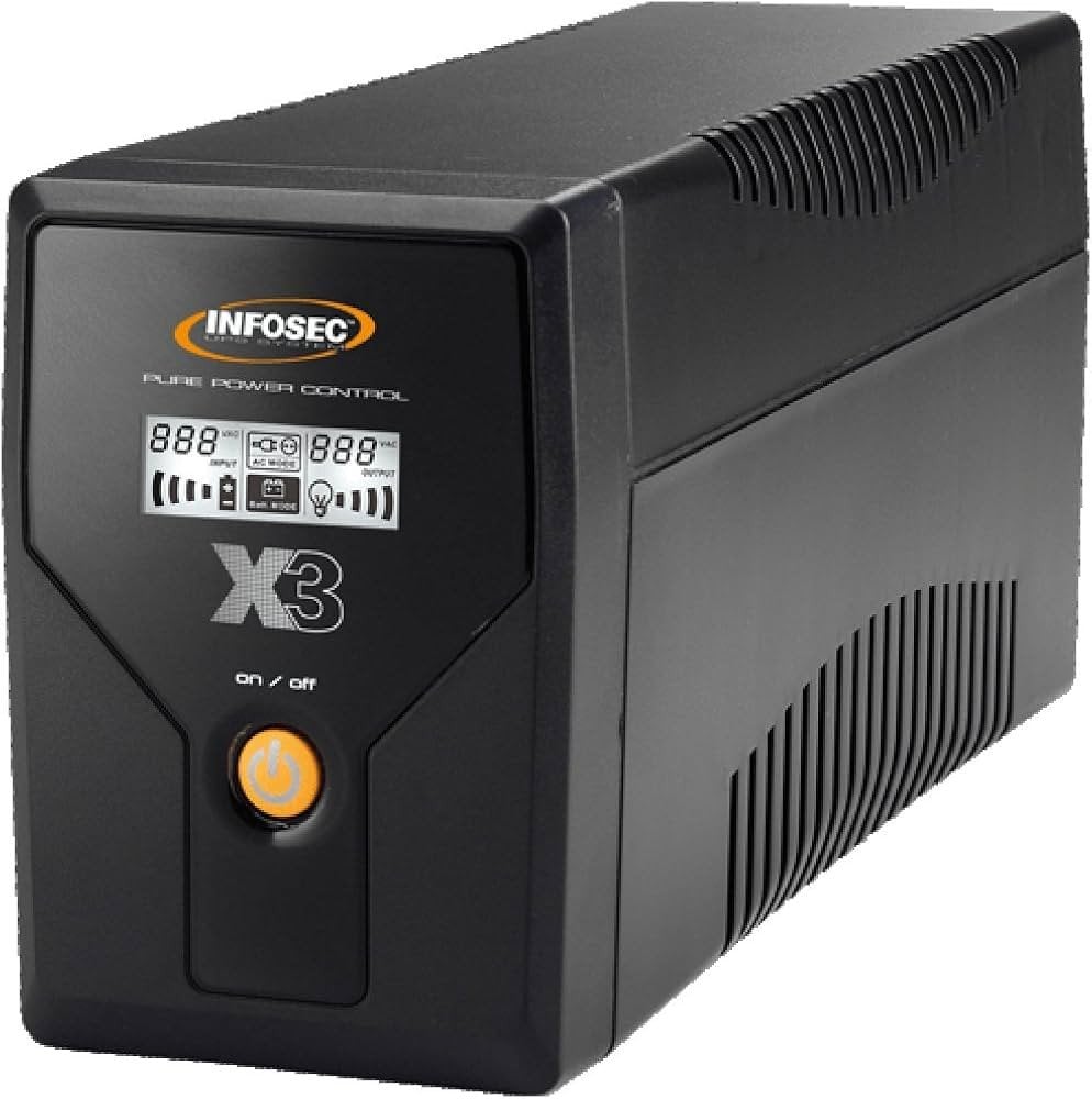 Infosec X3 EX LCD USB 1000 zasilacz UPS Technologia line-interactive 1 kVA 2 x gniazdo sieciowe
