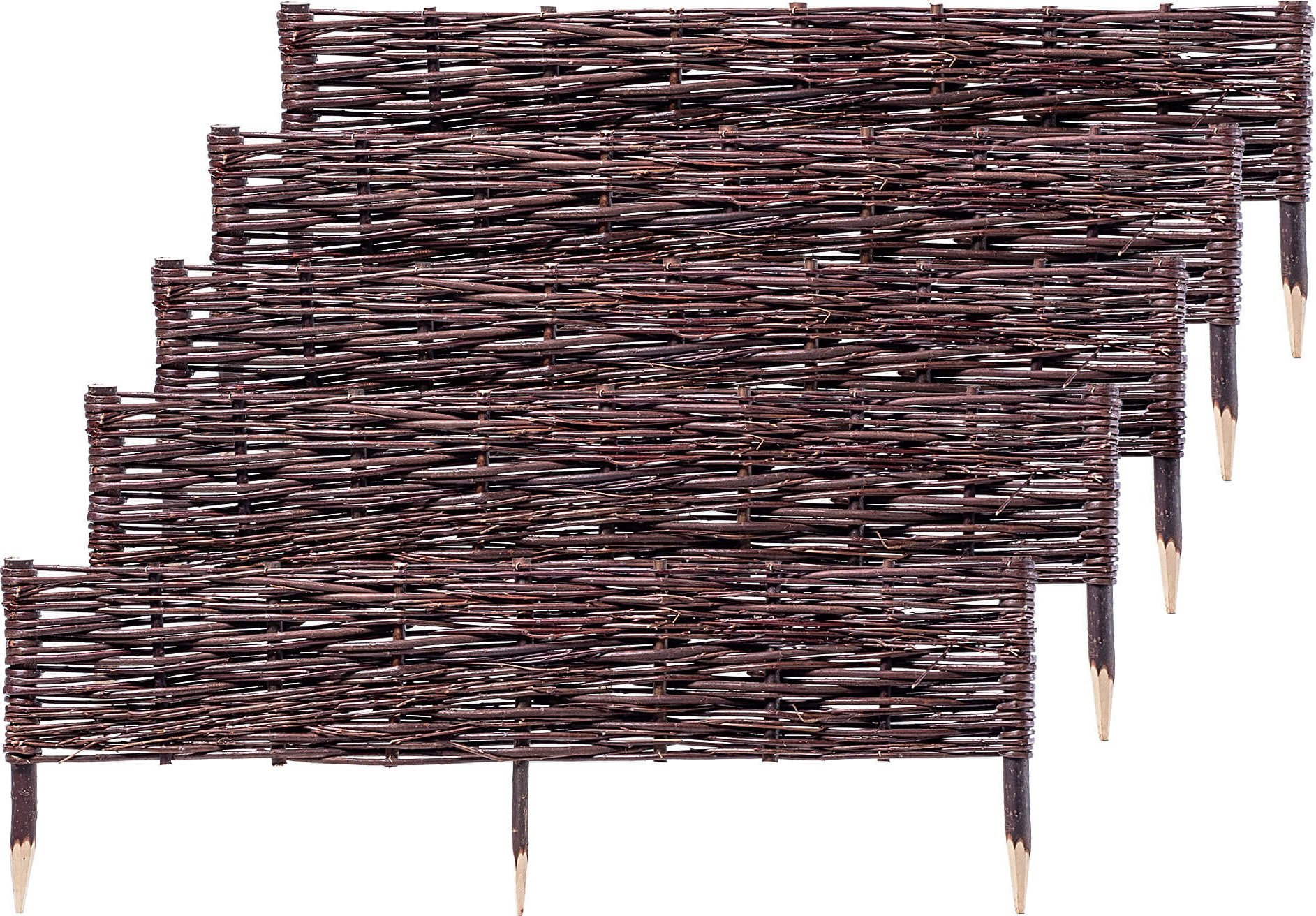 Kadax KADAX Palisada Ogrodowa 100x30cm Płotek Wiklinowy Obrzeże Trawnikowe 5szt