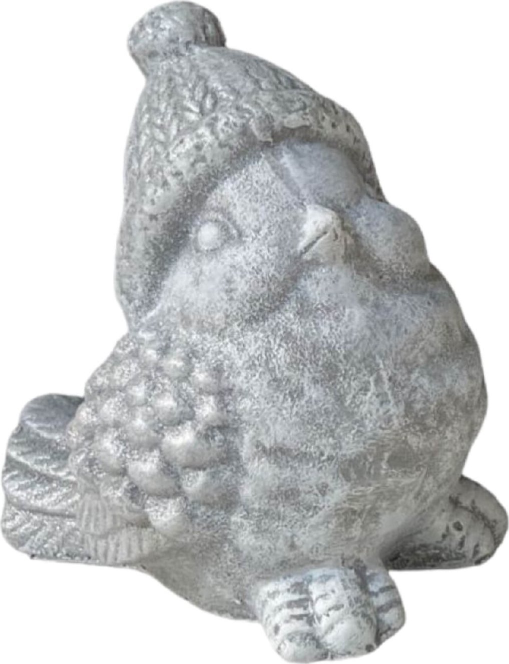 Tajemniczy ogród Figurka betonowa ptaszek w czapce